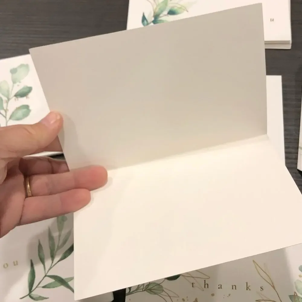 GOOJI Green & Gold‎ Watercolor Botanical THANK YOU Note Cards in 6 Patterns